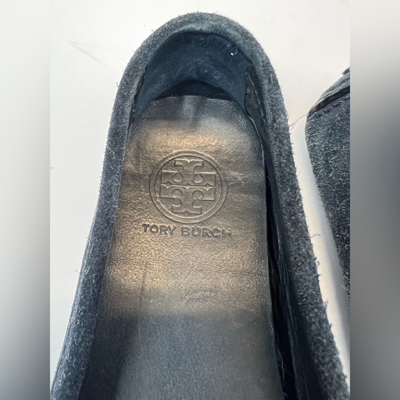 Tory Burch Navy Blue Suede Moccasins Driving Loafer Shoes Size 7M - Picture 7 of 8